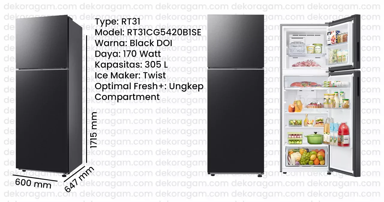 Kulkas samsung 2 pintu inverter rt31cg5420b1se