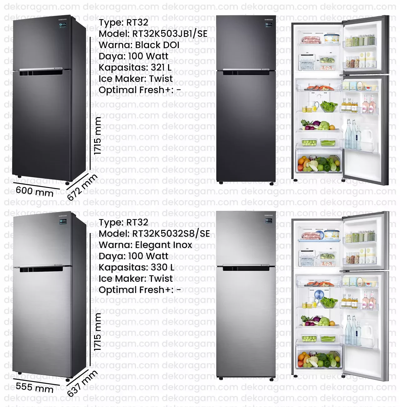 Kulkas samsung 2 pintu inverter rt32 model lama