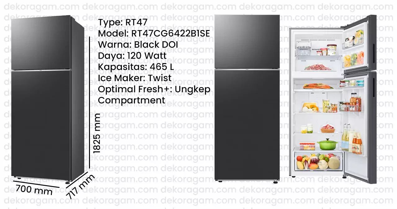 Kulkas samsung 2 pintu inverter rt47cg6422b1se