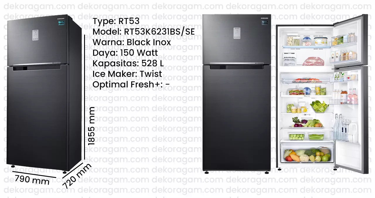 Kulkas samsung 2 pintu inverter rt53k6231bs model lama