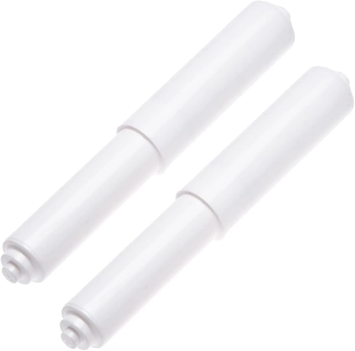 Hilltop Products 2 Pack White Toilet Paper Holder Spring Loaded Roller Replacement Rod