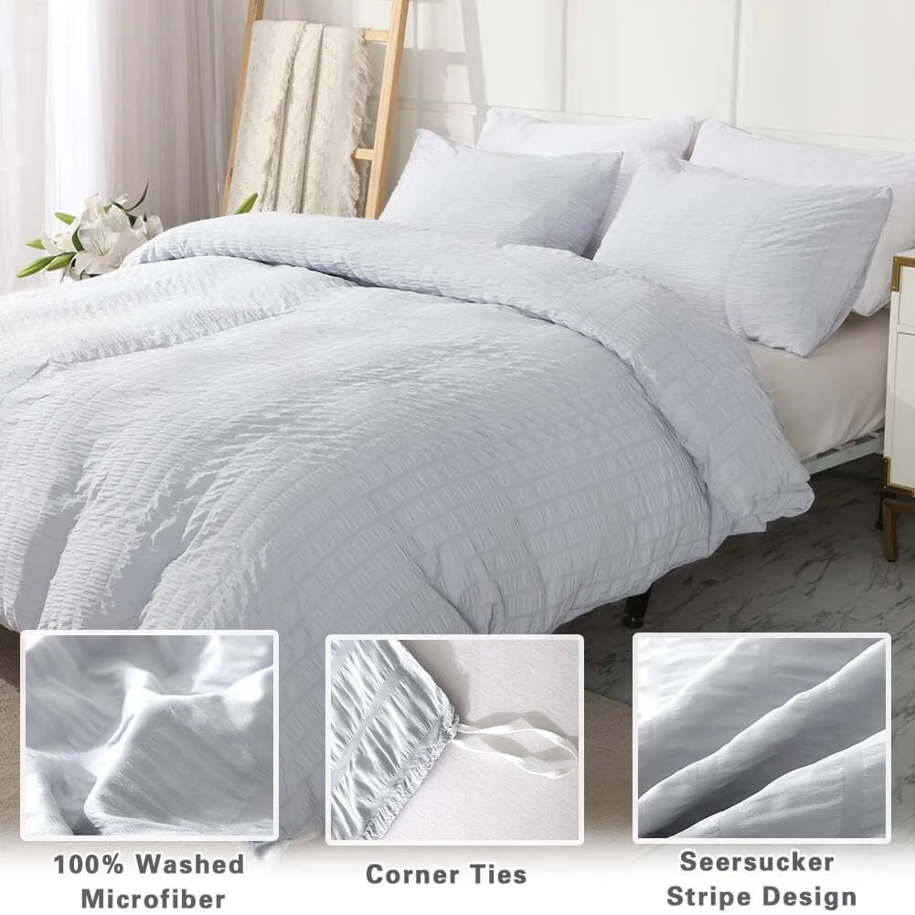 Avelom Seersucker Duvet Cover Set Queen Size