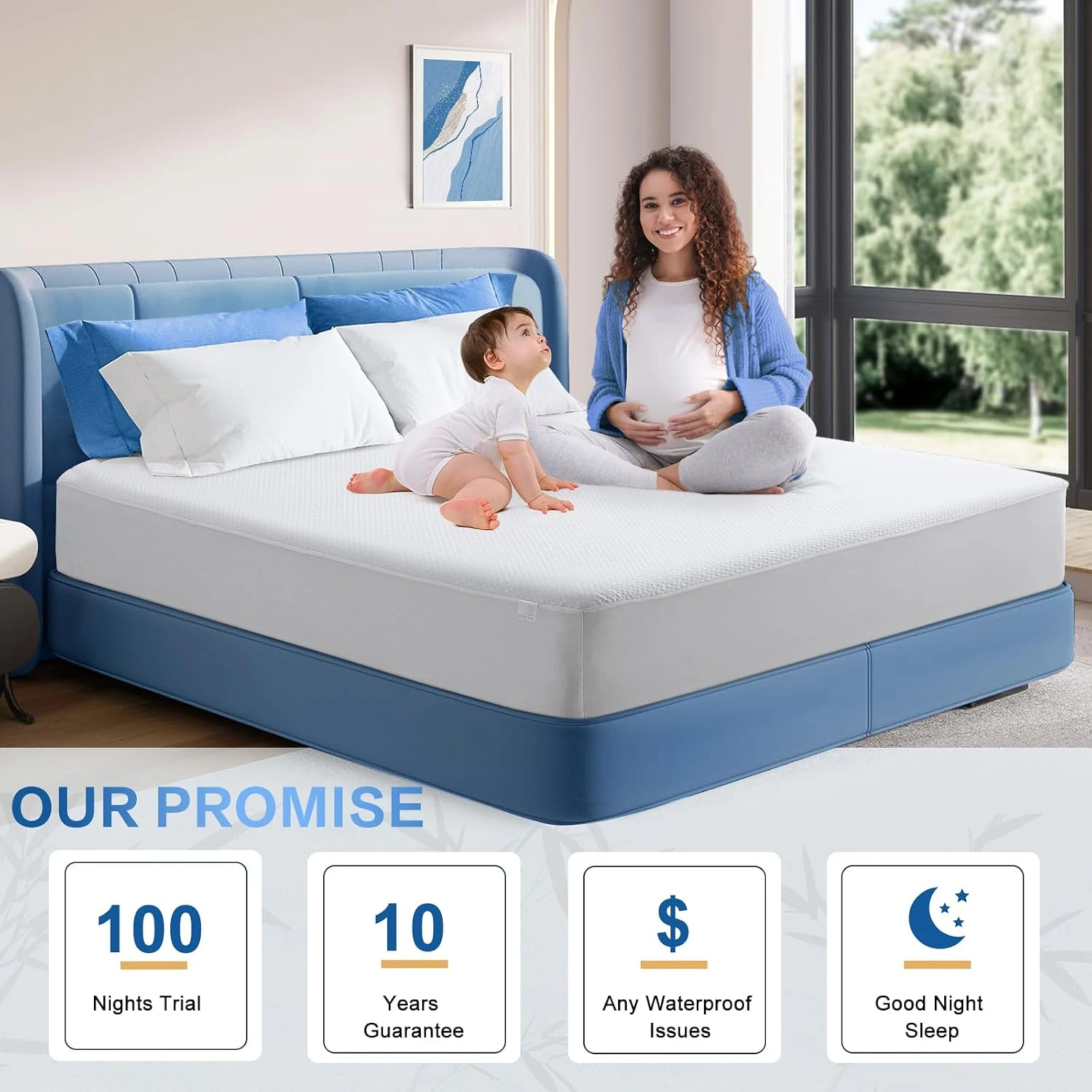 Tastelife Queen Waterproof Mattress Protector