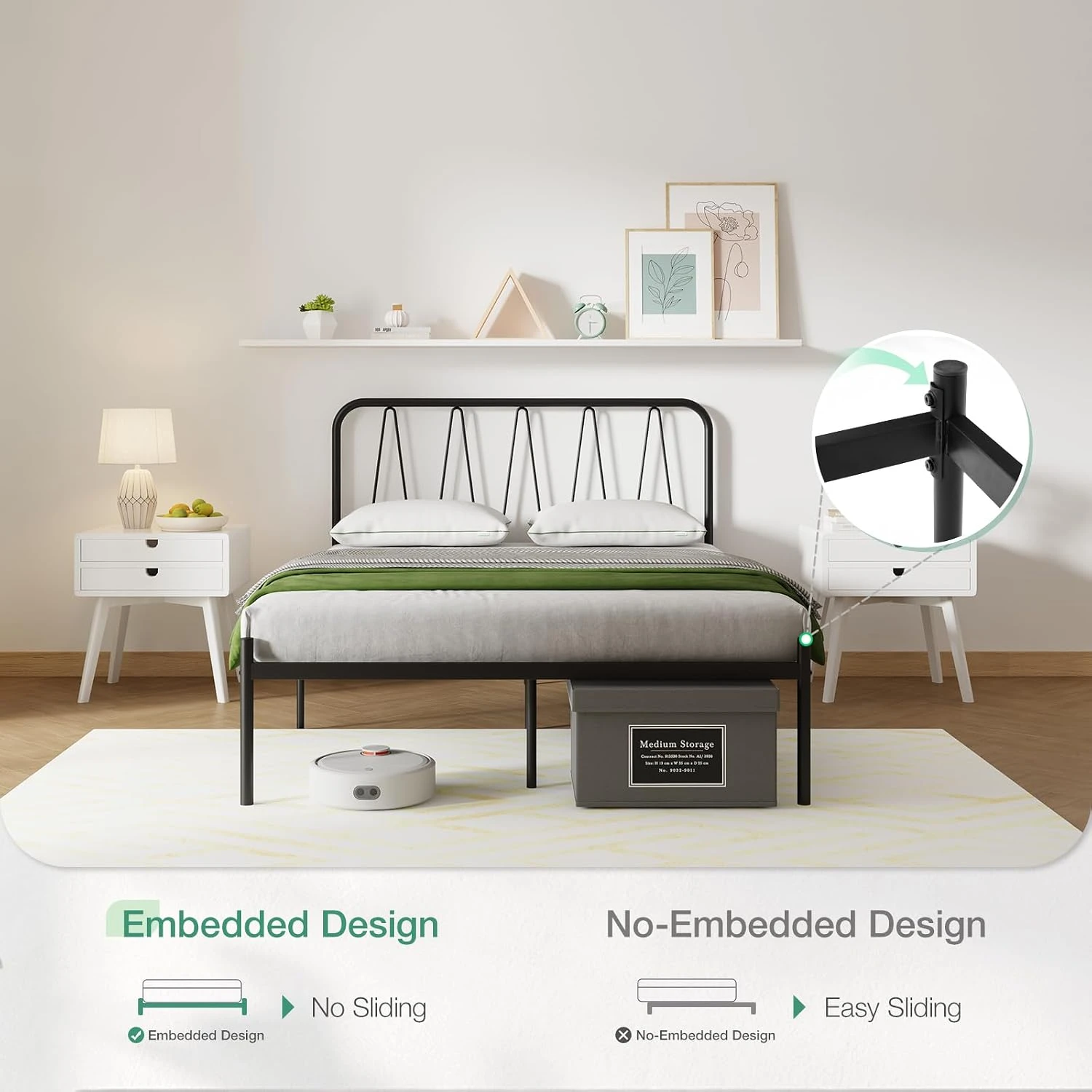 Novilla 14 Inch Bed Frame with Headboard