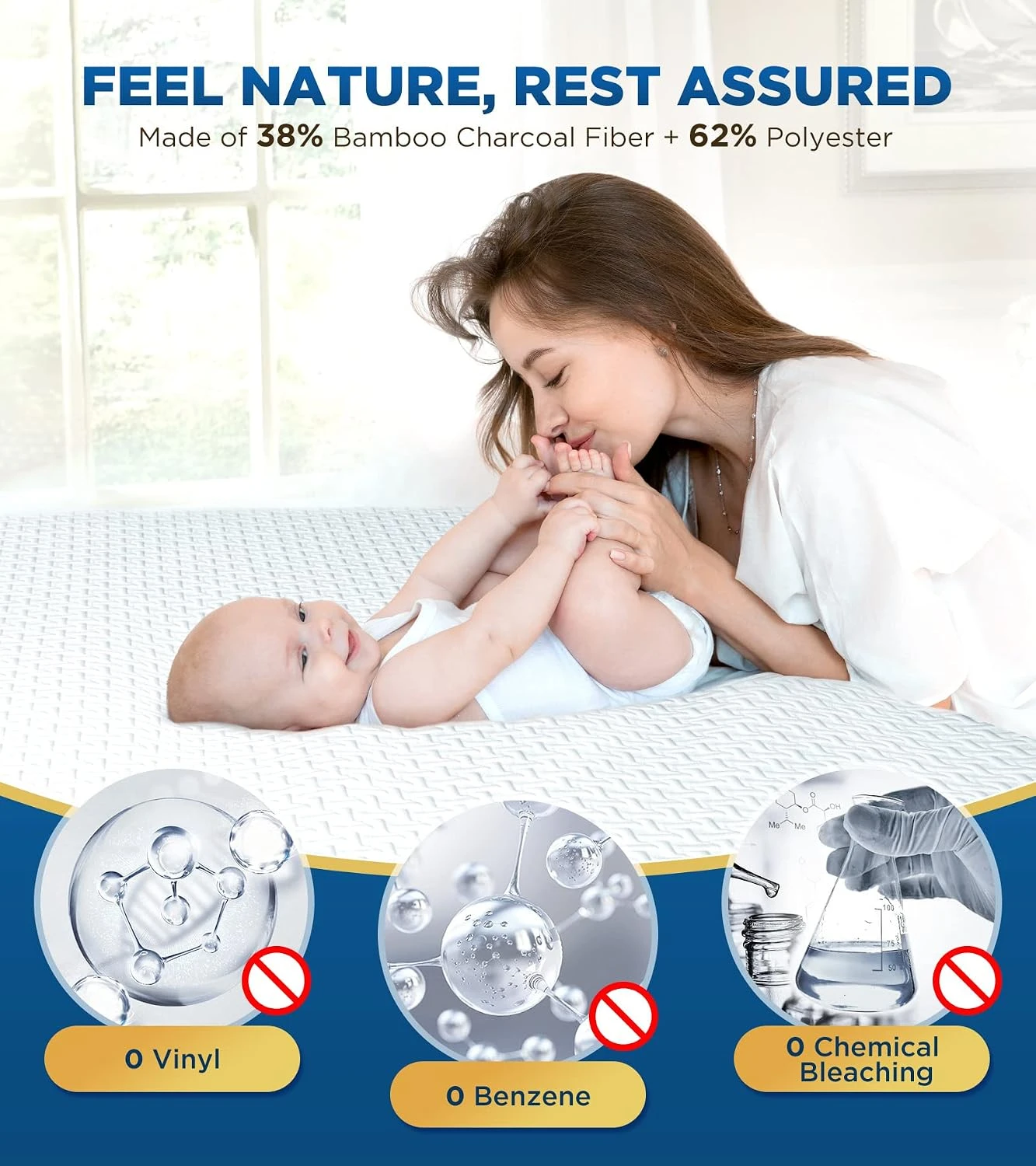 Bosane 100% Waterproof Queen Mattress Protector