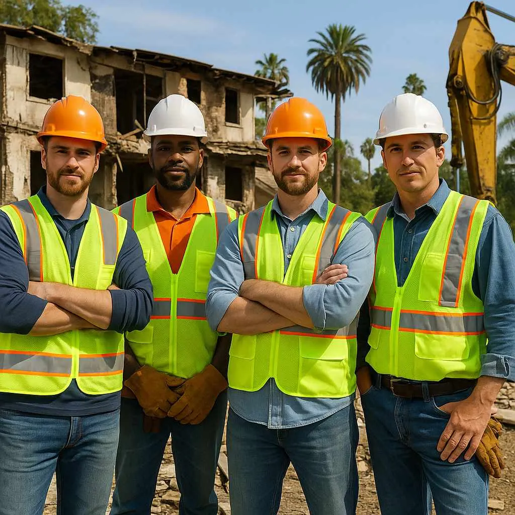 Demolition team in Los Angeles on site