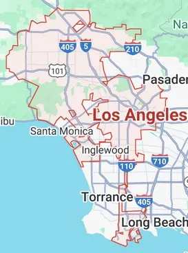 Map of Los Angeles demolition contractor service area