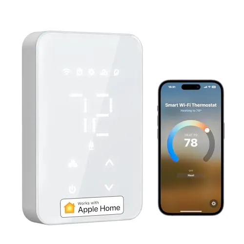 meross Smart Thermostat for Electric Baseboard and in-Wall Heaters Work with Apple Home, Alexa, Google Home and SmartThings, with Voice & Remote Control, Power Monitor, Easy Setup, Energy Saving
