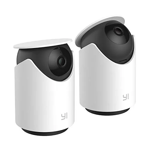 YI Pet Security Camera 2pc, 1080p 360-degree Smart Indoor Dog Cat Dome IP Cam with Night Vision, 2-Way Audio, Motion Detection, Phone App, Compatible with Alexa and Google