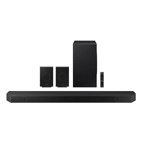 Samsung HW-Q990D Soundbar SAMSUNG Q990D 11.1.4ch Soundbar w/Wireless Dolby Atmos Audio, Rear Speaker Included, Q-Symphony, SpaceFit Sound Pro, Adaptive Sound, Game Mode Pro with Alexa Built-in, HW-Q990D/ZA (Newest Model)