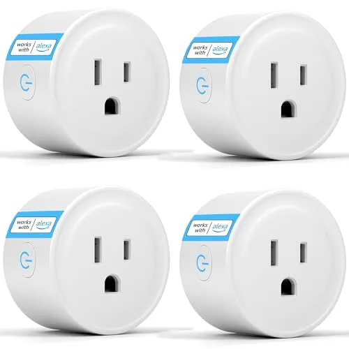 ExIoTy Smart Plug, Works with Alexa Only, Simple Setup with One Voice Command, Voice Control, Remote Control, Timer & Schedule & Group Controller, Bluetooth Mesh Outlet, Alexa Echo Required ๏ผ4 Pack๏ผ