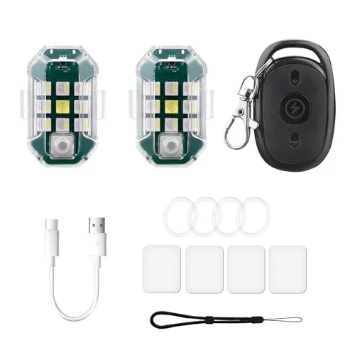 Drone Wireless LED Strobe Light,High Brightness Flight Anti-Collision Pilot Light,Night Signal Light for DJI Mini 4 Pro Air 2 Mavic 3 Drone Light Bike Car Tail Light