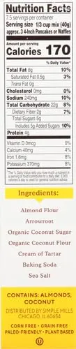 Simple Mills Almond Flour Pancake & Waffle Mix, Original - Gluten Free, Plant Based, Paleo Friendly, Breakfast 10.7 Ounce (Pack of 1) 11 Simple Mills Almond Flour Pancake & Waffle Mix, Original - Gluten Free, Plant Based, Paleo Friendly, Breakfast 10.7 Ounce (Pack of 1) - Image 11