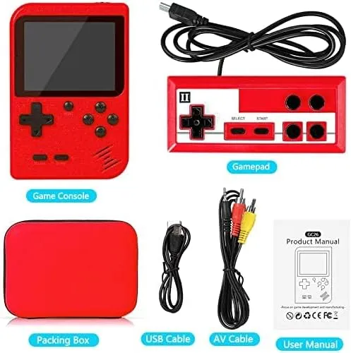 Retro Handheld Game Console, Portable Retro Video Game Console with 400 Classical FC Games, 3.0-Inch Screen. Storage Bag. 1020mAh Rechargeable Battery Support for Connecting TV and Two Players 2 Retro Handheld Game Console, Portable Retro Video Game Console with 400 Classical FC Games, 3.0-Inch Screen. Storage Bag. 1020mAh Rechargeable Battery Support for Connecting TV and Two Players - Image 2
