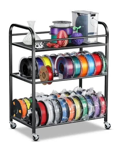 Products by Categories Grid 9 AHOWPD 3D Printer Filament Storage Rack- Rolling Filament Spool Holders Racks with Wheels, Heavy Duty Metal Shelf for PLA/ABS/TPU/Nylon, Filaments Organzied for 3D Printing Studio, Office Workshop