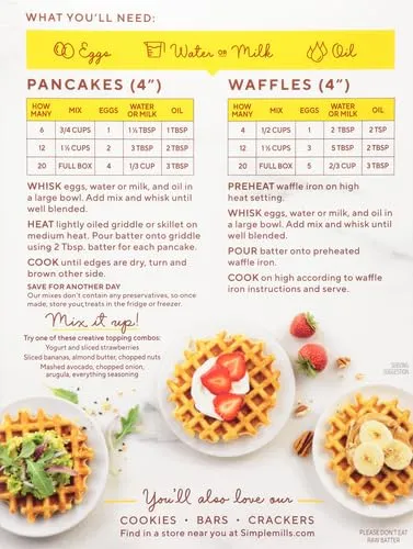 Simple Mills Almond Flour Pancake & Waffle Mix, Original - Gluten Free, Plant Based, Paleo Friendly, Breakfast 10.7 Ounce (Pack of 1) 3 Simple Mills Almond Flour Pancake & Waffle Mix, Original - Gluten Free, Plant Based, Paleo Friendly, Breakfast 10.7 Ounce (Pack of 1) - Image 3