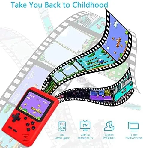 Retro Handheld Game Console, Portable Retro Video Game Console with 400 Classical FC Games, 3.0-Inch Screen. Storage Bag. 1020mAh Rechargeable Battery Support for Connecting TV and Two Players 6 Retro Handheld Game Console, Portable Retro Video Game Console with 400 Classical FC Games, 3.0-Inch Screen. Storage Bag. 1020mAh Rechargeable Battery Support for Connecting TV and Two Players - Image 6