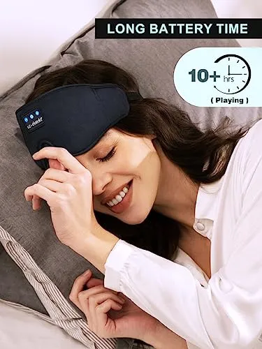 LC-dolida Sleep Headphones, 3D Sleep Mask Bluetooth Wireless Music Eye Mask, Sleeping Headphones for Side Sleepers Sleep Mask with Bluetooth Headphones Ultra-Thin Stereo Speakers Perfect for Sleeping 4 LC-dolida Sleep Headphones, 3D Sleep Mask Bluetooth Wireless Music Eye Mask, Sleeping Headphones for Side Sleepers Sleep Mask with Bluetooth Headphones Ultra-Thin Stereo Speakers Perfect for Sleeping - Image 4