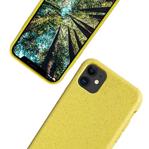 Home 56 eplanita Eco iPhone 11 Mobile Phone Case, Biodegradable and Compostable Plant Fibre and Soft TPU, Drop Protection Cover, Eco Friendly Zero Waste (iPhone 11, Yellow)
