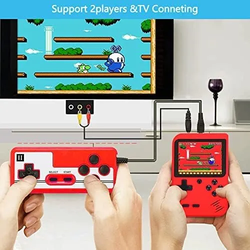 Retro Handheld Game Console, Portable Retro Video Game Console with 400 Classical FC Games, 3.0-Inch Screen. Storage Bag. 1020mAh Rechargeable Battery Support for Connecting TV and Two Players 4 Retro Handheld Game Console, Portable Retro Video Game Console with 400 Classical FC Games, 3.0-Inch Screen. Storage Bag. 1020mAh Rechargeable Battery Support for Connecting TV and Two Players - Image 4