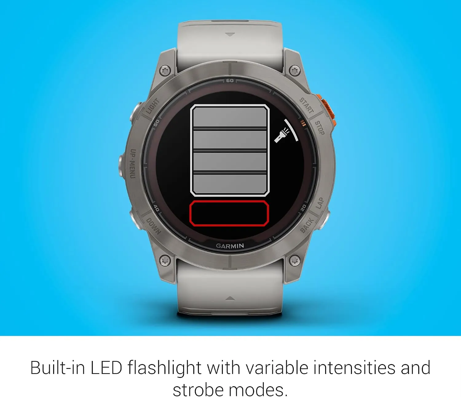 Garmin fฤnix 7X Pro Sapphire Solar, Multisport GPS Smartwatch, Built-in Flashlight, Solar Charging Capability, Fog Gray/Ember Orange 5 Garmin fฤnix 7X Pro Sapphire Solar, Multisport GPS Smartwatch, Built-in Flashlight, Solar Charging Capability, Fog Gray/Ember Orange - Image 5