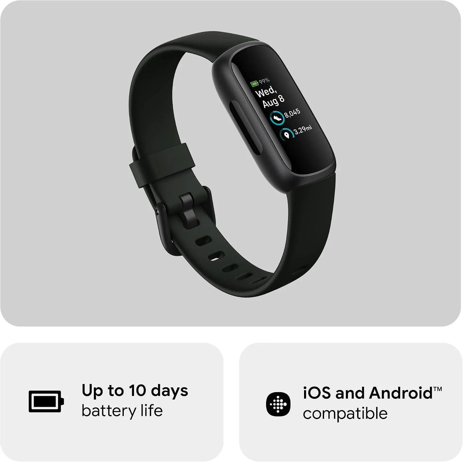 Fitbit Inspire 3 Health &-Fitness-Tracker with Stress Management, Workout Intensity, Sleep Tracking, 24/7 Heart Rate and more, Midnight Zen/Black One Size (S & L Bands Included) 6 Fitbit Inspire 3 Health &-Fitness-Tracker with Stress Management, Workout Intensity, Sleep Tracking, 24/7 Heart Rate and more, Midnight Zen/Black One Size (S & L Bands Included) - Image 6