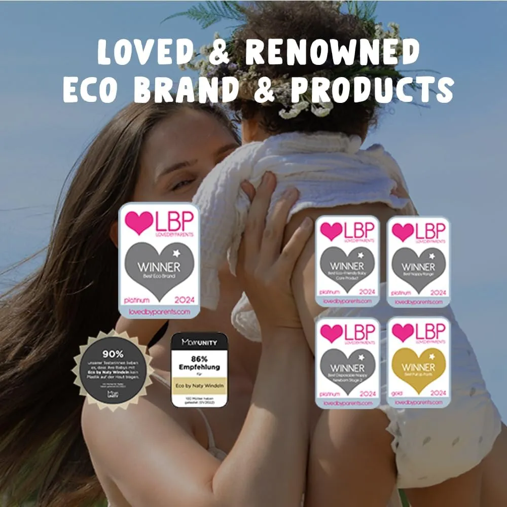 Eco by Naty Eco-Friendly Baby Diapers Newborn - 100% Plant-Based Materials on Skin, Extra Soft, for Sensitive Skin & Super Absorbent (Size 1, 100 Count) 5 Eco by Naty Eco-Friendly Baby Diapers Newborn - 100% Plant-Based Materials on Skin, Extra Soft, for Sensitive Skin & Super Absorbent (Size 1, 100 Count) - Image 5