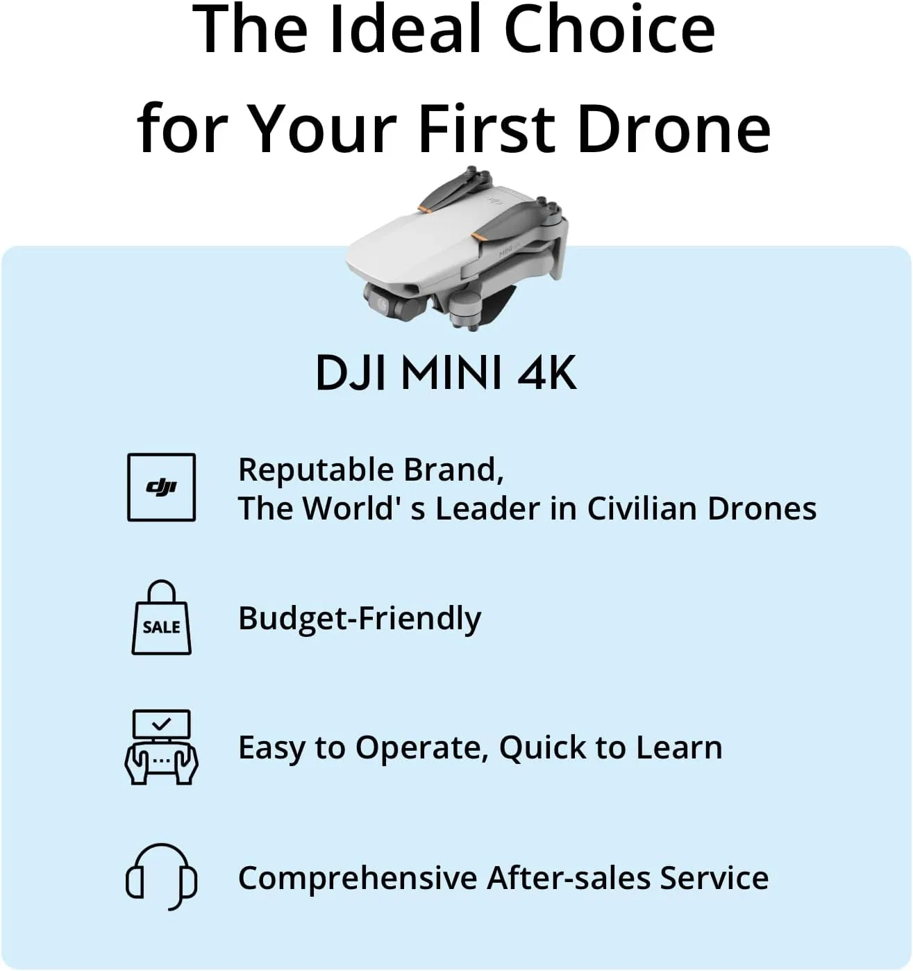 DJI Mini 4K, Drone with 4K UHD Camera for Adults, Under 249 g, 3-Axis Gimbal Stabilization, 10km Video Transmission, Auto Return, Wind Resistance, 1 Battery for 31-Min Max Flight Time 6 DJI Mini 4K, Drone with 4K UHD Camera for Adults, Under 249 g, 3-Axis Gimbal Stabilization, 10km Video Transmission, Auto Return, Wind Resistance, 1 Battery for 31-Min Max Flight Time - Image 6
