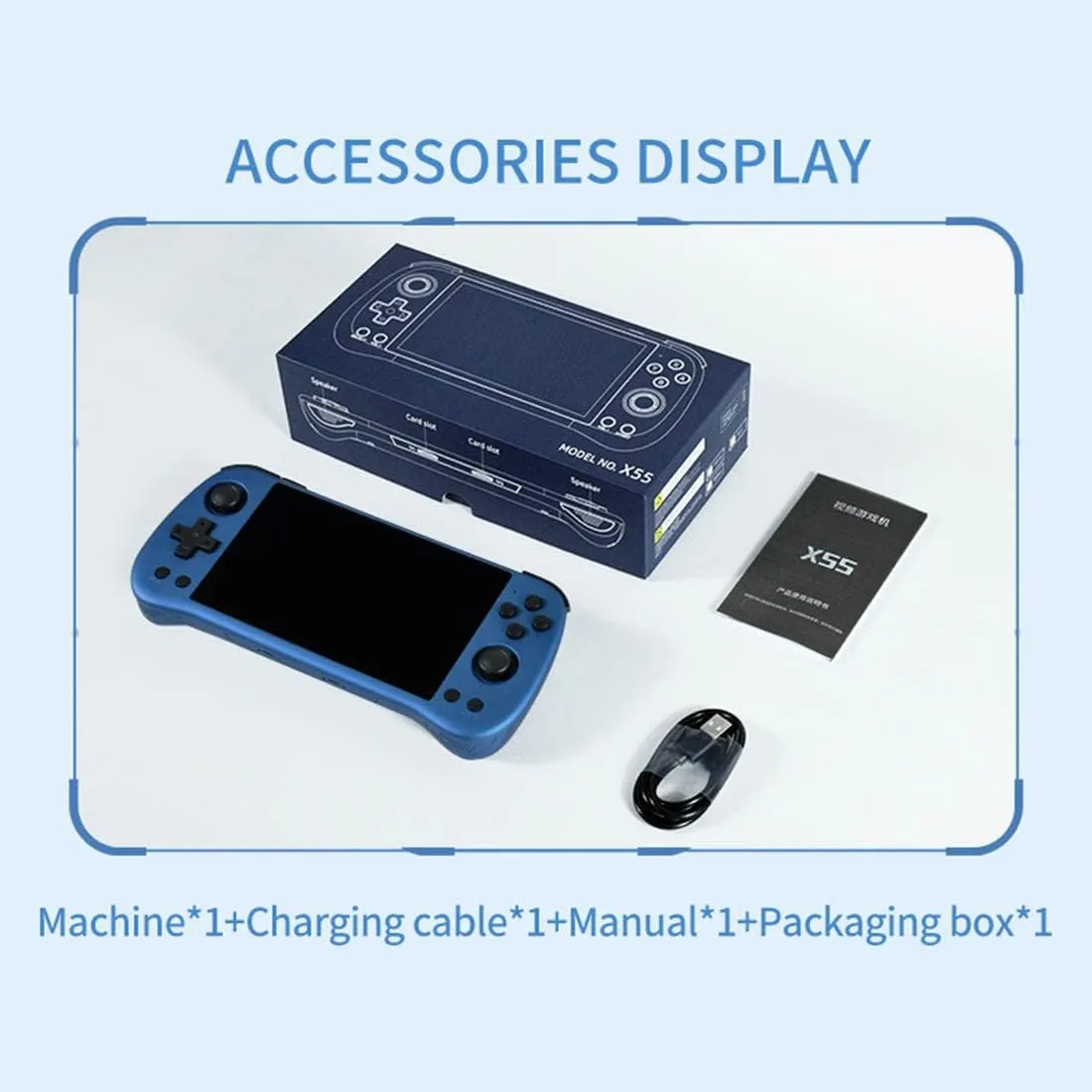 X55 Handheld 16G+256G Retro Arcade Handheld Game Console Built-in 30,000 Games, JELOS System & RK3566 CPU, 5.5-Inch Portable Video Gaming Console for Kids Adults - Blue 9 X55 Handheld 16G+256G Retro Arcade Handheld Game Console Built-in 30,000 Games, JELOS System & RK3566 CPU, 5.5-Inch Portable Video Gaming Console for Kids Adults - Blue - Image 9