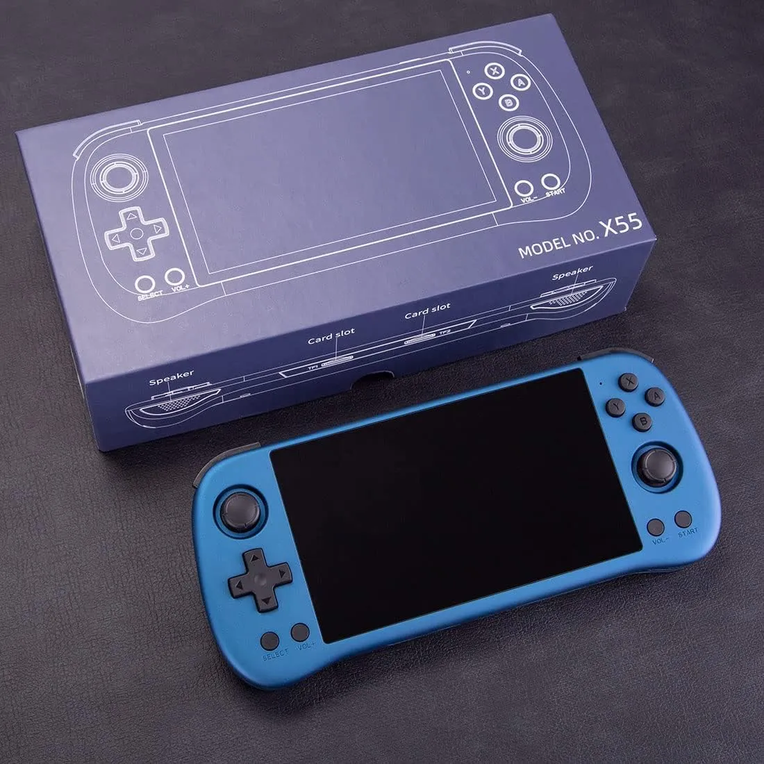 X55 Handheld 16G+256G Retro Arcade Handheld Game Console Built-in 30,000 Games, JELOS System & RK3566 CPU, 5.5-Inch Portable Video Gaming Console for Kids Adults - Blue 4 X55 Handheld 16G+256G Retro Arcade Handheld Game Console Built-in 30,000 Games, JELOS System & RK3566 CPU, 5.5-Inch Portable Video Gaming Console for Kids Adults - Blue - Image 4