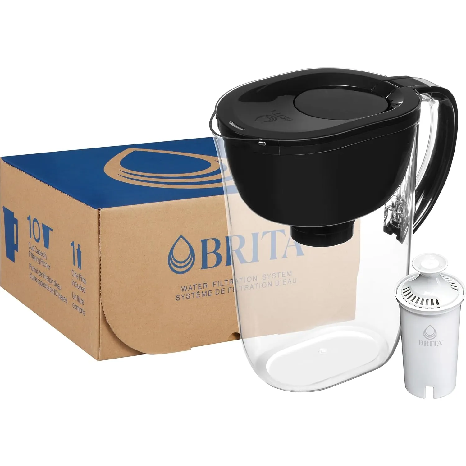 Brita Everyday Standard Water Filter Pitcher with SmartLight Filter Change Indicator, Reduces Copper, Cadmium and Mercury Impurities, Includes 1 Filter, BPA-Free, Lasts 2 Months, 10-Cup, Black 11 Brita Everyday Standard Water Filter Pitcher with SmartLight Filter Change Indicator, Reduces Copper, Cadmium and Mercury Impurities, Includes 1 Filter, BPA-Free, Lasts 2 Months, 10-Cup, Black - Image 11