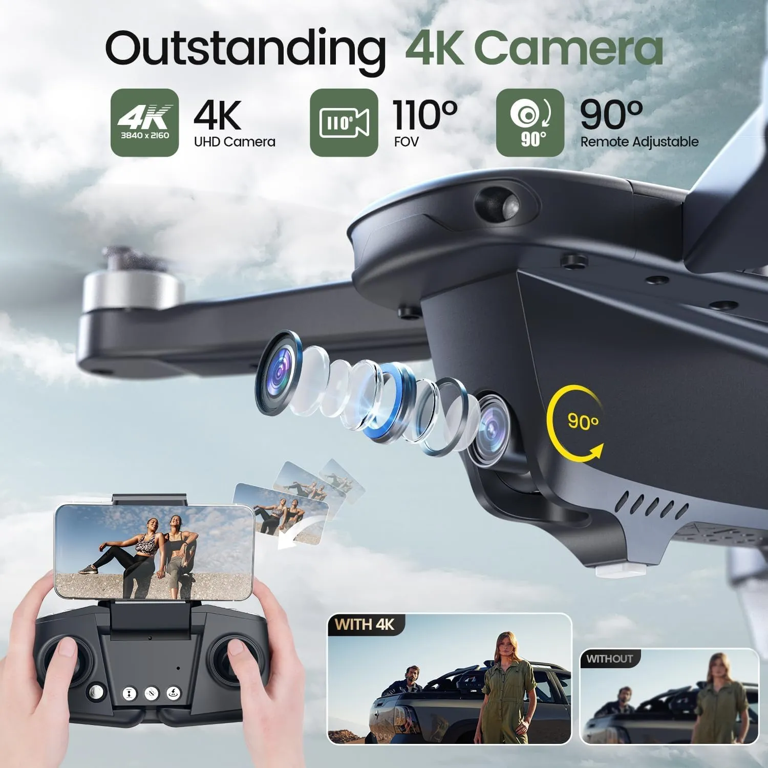 Holy Stone GPS Drone with 4K Camera for Adults, HS175D RC Quadcopter with Auto Return, Follow Me, Brushless Motor, Circle Fly, Waypoint Fly, Altitude Hold, Headless Mode, 46 Mins Long Flight 2 Holy Stone GPS Drone with 4K Camera for Adults, HS175D RC Quadcopter with Auto Return, Follow Me, Brushless Motor, Circle Fly, Waypoint Fly, Altitude Hold, Headless Mode, 46 Mins Long Flight - Image 2