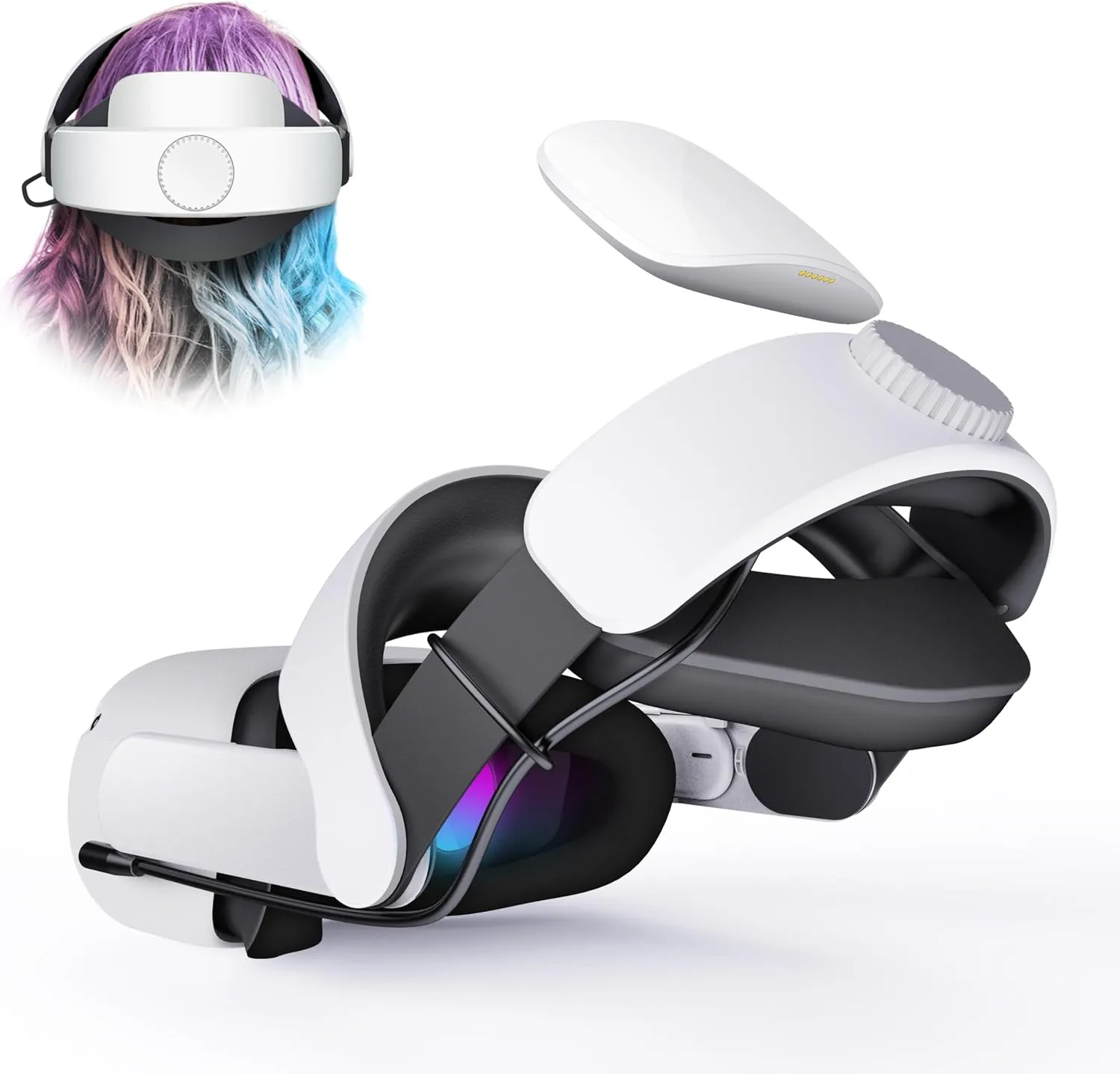 Quest 2 Head Strap with Battery for Oculus Quest 2, Meta Quest 2 Accessories Compatible with Quest 2, Replacement for Meta Quest 2 Elite Strap,Adjustable Quest 2 Head Strap with Enhanced Supportโฆ