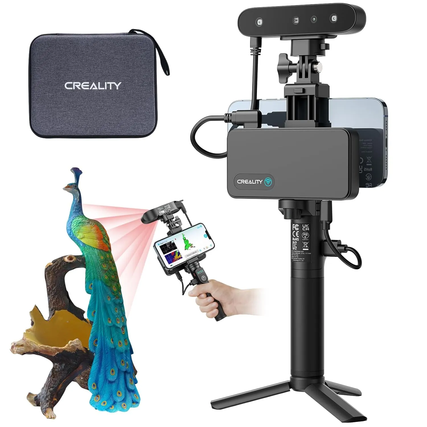 Products by Categories Grid 17 Creality 3D Scanner CR-Scan Ferret Pro for 3D Printing, Upgrade Handheld Scanner with Wireless Scanning Anti-Shake Tracking, Fast Full-Color Scan, 0.1mm Accuracy for iOS/Android Phone PC Win 10/11