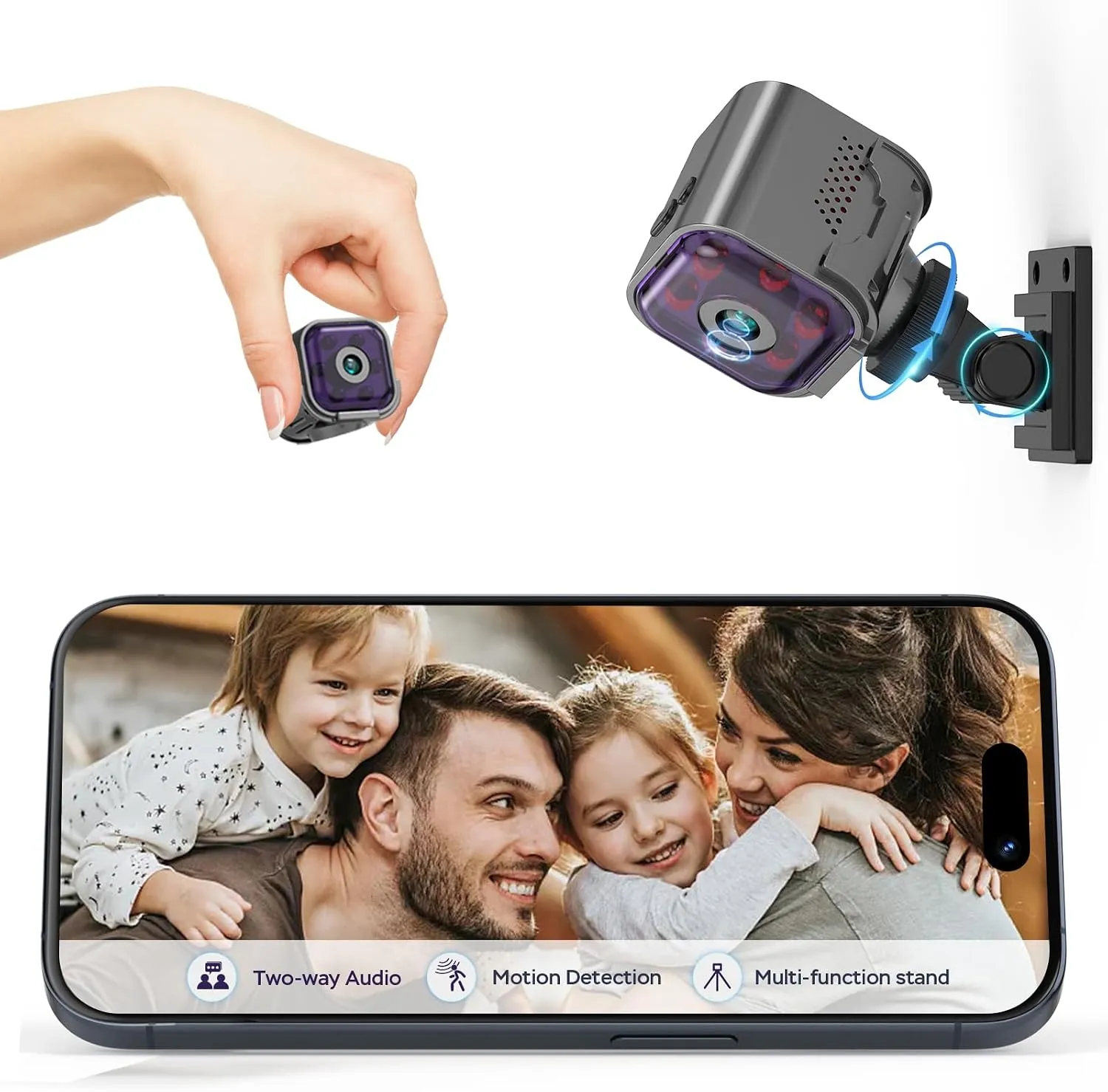 Home 36 Spy Camera Hidden Camera with Audio/Video, Mini Wireless Camera with Phone App, Two-Way Audio, Night Vision, Motion Detection, Real Time Recording Surveill