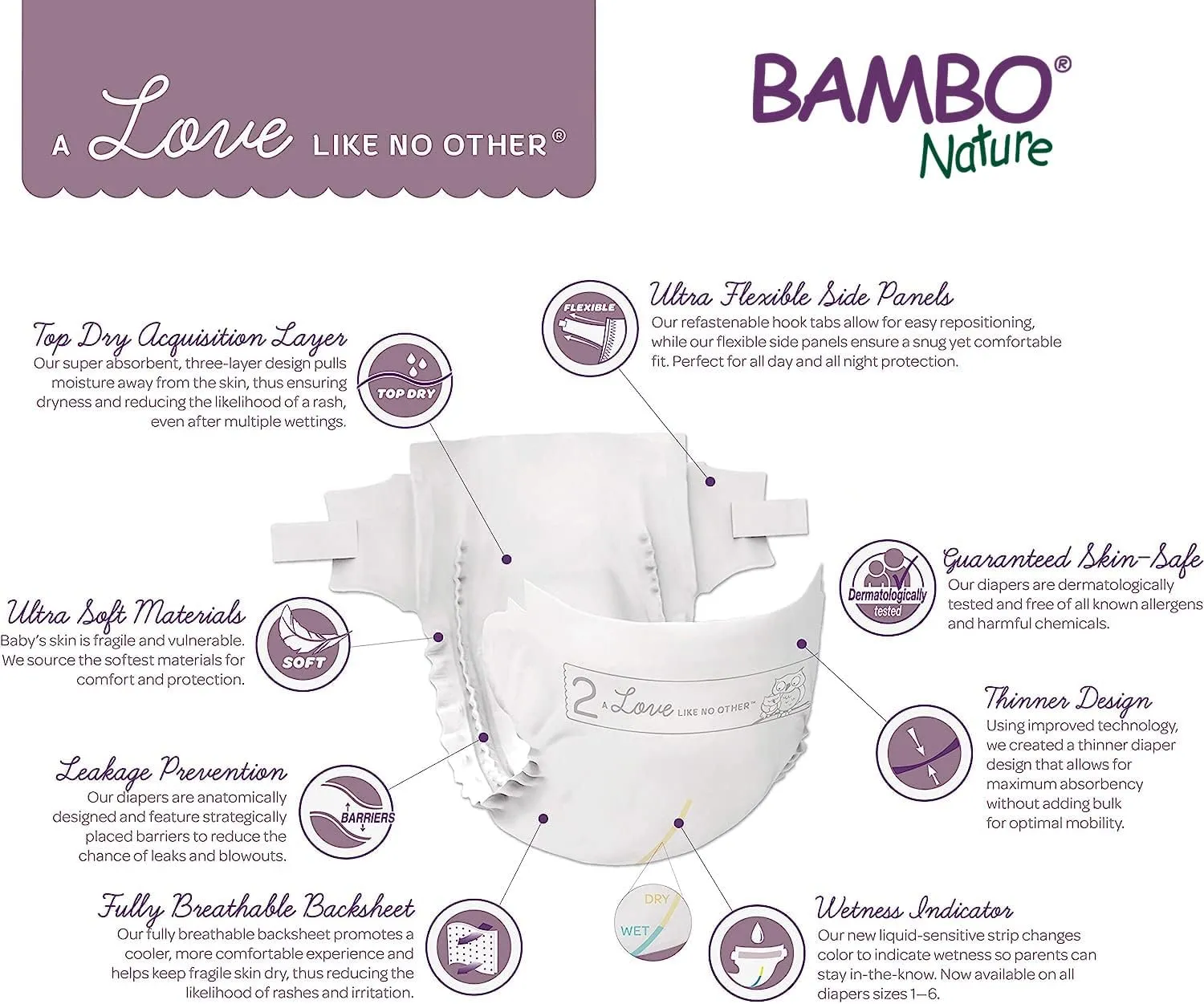 Bambo Nature Premium Baby Diapers (SIZES 0 TO 6 AVAILABLE), Size 2, 32 Count 5 Bambo Nature Premium Baby Diapers (SIZES 0 TO 6 AVAILABLE), Size 2, 32 Count - Image 5
