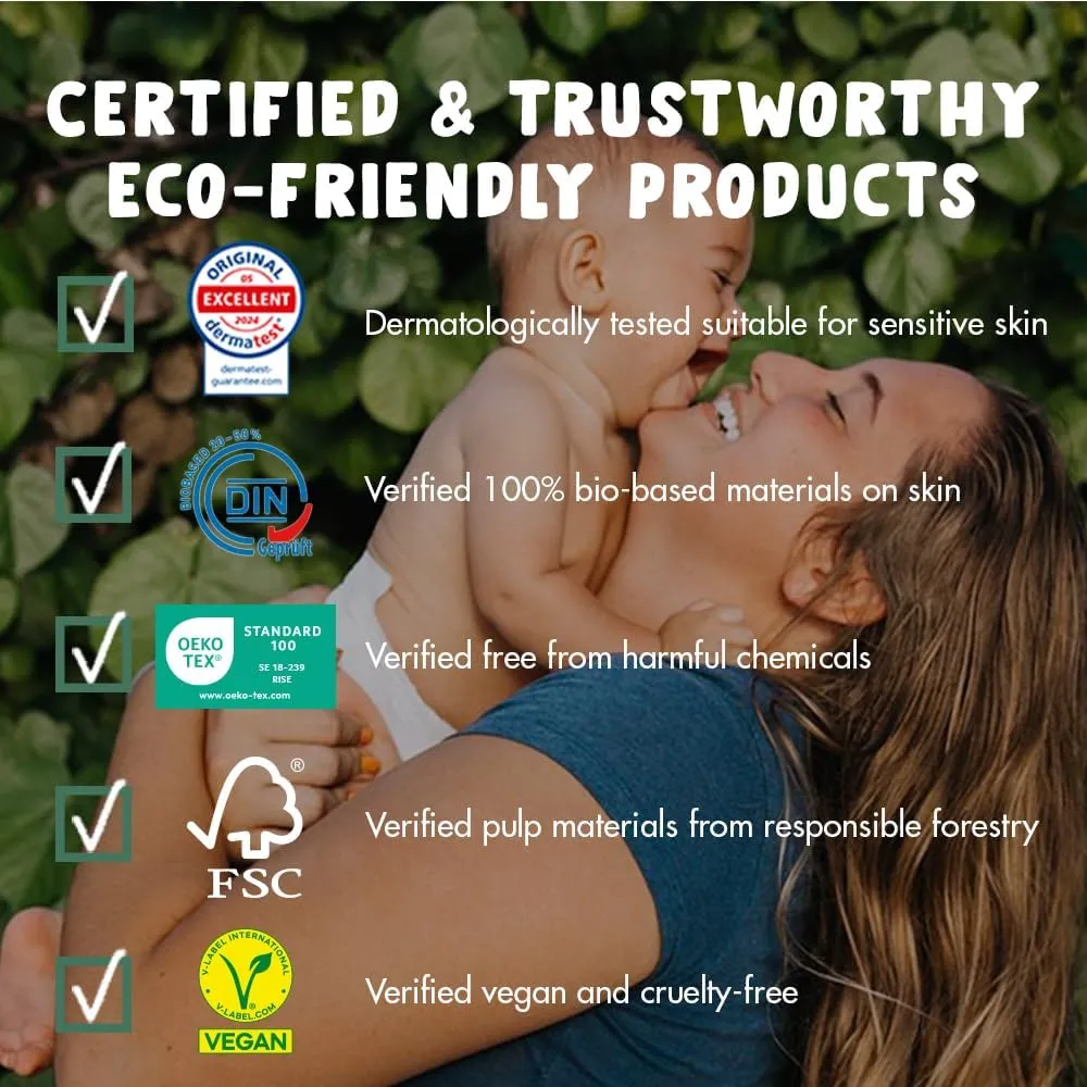 Eco by Naty Eco-Friendly Baby Diapers Newborn - 100% Plant-Based Materials on Skin, Extra Soft, for Sensitive Skin & Super Absorbent (Size 1, 100 Count) 4 Eco by Naty Eco-Friendly Baby Diapers Newborn - 100% Plant-Based Materials on Skin, Extra Soft, for Sensitive Skin & Super Absorbent (Size 1, 100 Count) - Image 4