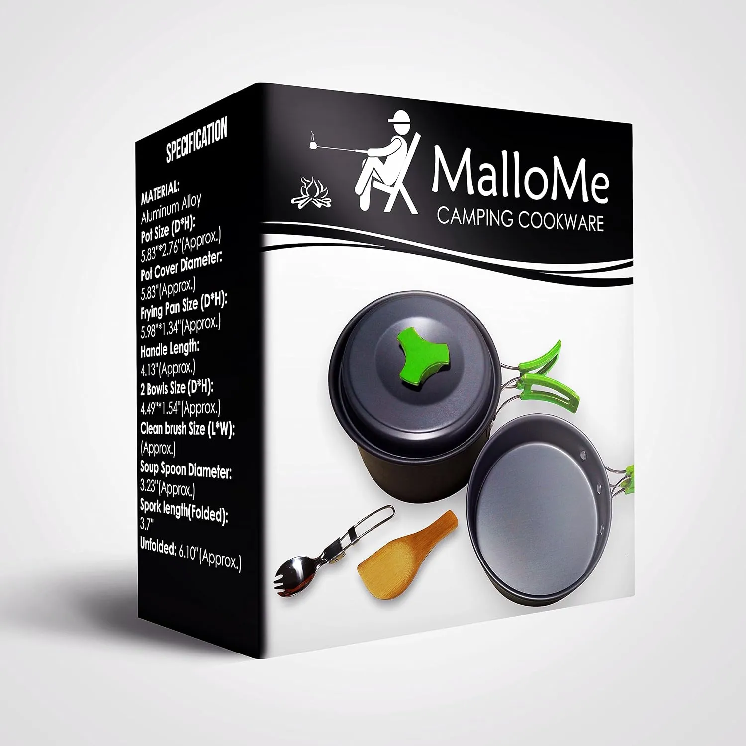MalloMe Camping Cookware Mess Kit for Backpacking Gear โ Camping Cooking Set - Camping Pots and Pans Set - Backpacking Stove/Portable Stove Compatible - Camp Kitchen Equipment Accessories Pot 5 MalloMe Camping Cookware Mess Kit for Backpacking Gear โ Camping Cooking Set - Camping Pots and Pans Set - Backpacking Stove/Portable Stove Compatible - Camp Kitchen Equipment Accessories Pot - Image 5
