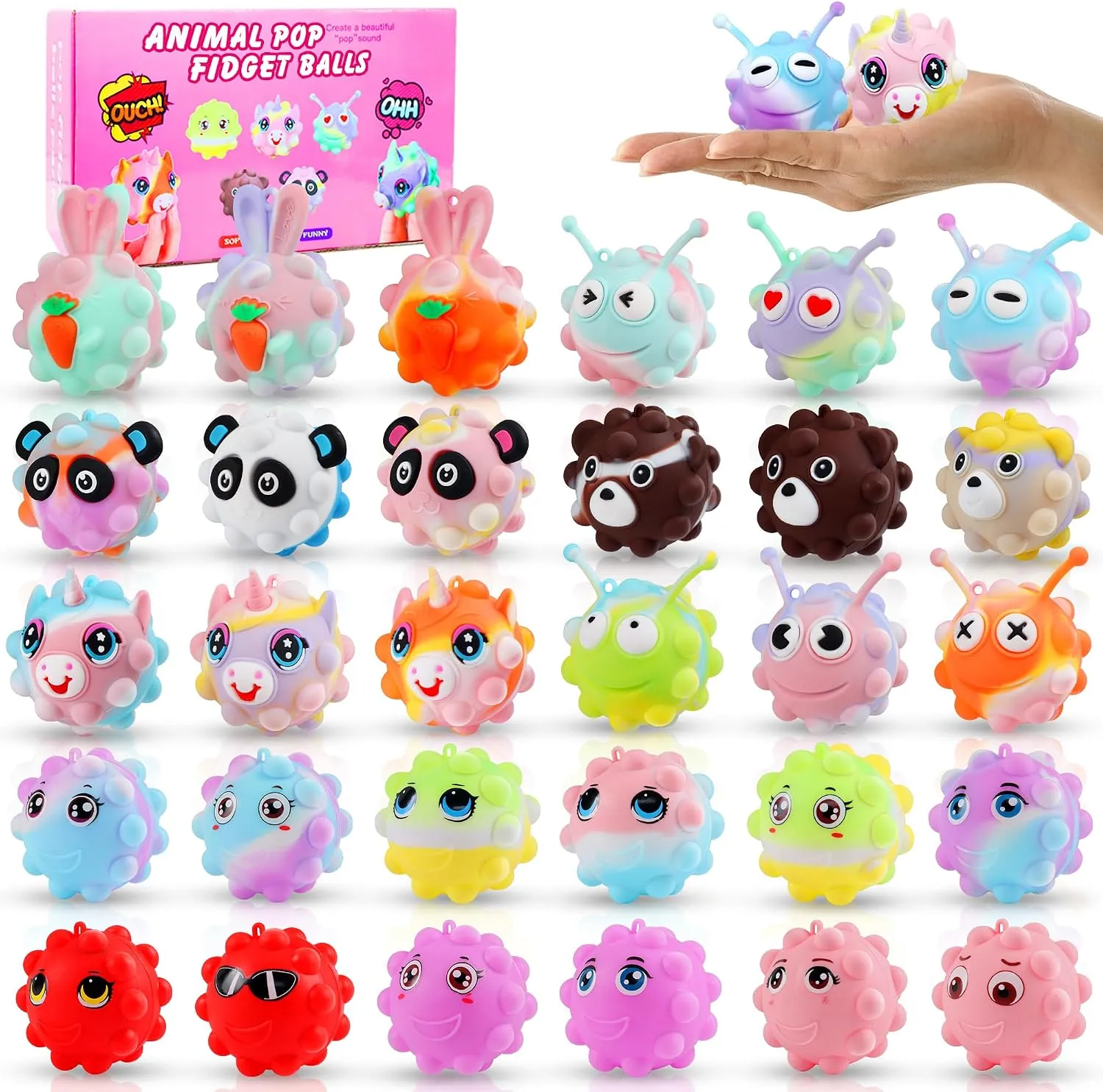 30 Pack Animal Pop Balls Party Favors for Kids,3D Pop Balls Its Fidget Toys,Birthday Gifts for Boys & Girls,Goodie Bag Stuffers,Pinata Stuffers Filler,Carnival Prizes,Treasure Box Toys,Kids Prizes 1 30 Pack Animal Pop Balls Party Favors for Kids,3D Pop Balls Its Fidget Toys,Birthday Gifts for Boys & Girls,Goodie Bag Stuffers,Pinata Stuffers Filler,Carnival Prizes,Treasure Box Toys,Kids Prizes