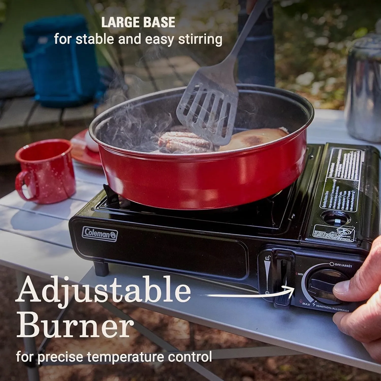 Coleman Classic 1-Burner Butane Stove, Portable Camping Stove with Carry Case & Push-Button Starter, Includes Precise Temperature Control & 7,650 BTUs of Power for Camping, Tailgating, & More 3 Coleman Classic 1-Burner Butane Stove, Portable Camping Stove with Carry Case & Push-Button Starter, Includes Precise Temperature Control & 7,650 BTUs of Power for Camping, Tailgating, & More - Image 3