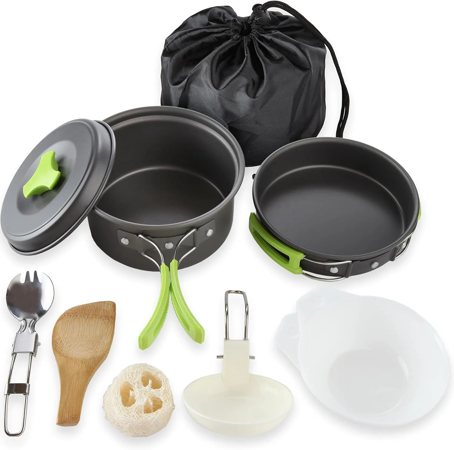 MalloMe Camping Cookware Mess Kit for Backpacking Gear โ Camping Cooking Set - Camping Pots and Pans Set - Backpacking Stove/Portable Stove Compatible - Camp Kitchen Equipment Accessories Pot 3 MalloMe Camping Cookware Mess Kit for Backpacking Gear โ Camping Cooking Set - Camping Pots and Pans Set - Backpacking Stove/Portable Stove Compatible - Camp Kitchen Equipment Accessories Pot - Image 3