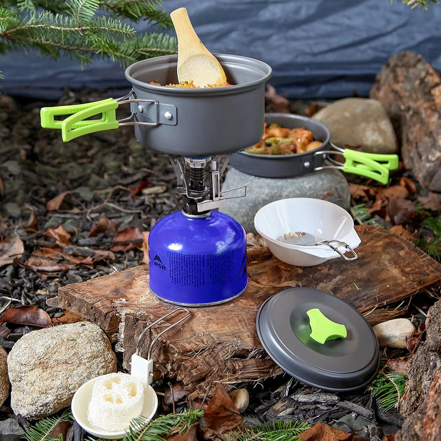 MalloMe Camping Cookware Mess Kit for Backpacking Gear โ Camping Cooking Set - Camping Pots and Pans Set - Backpacking Stove/Portable Stove Compatible - Camp Kitchen Equipment Accessories Pot 8 MalloMe Camping Cookware Mess Kit for Backpacking Gear โ Camping Cooking Set - Camping Pots and Pans Set - Backpacking Stove/Portable Stove Compatible - Camp Kitchen Equipment Accessories Pot - Image 8