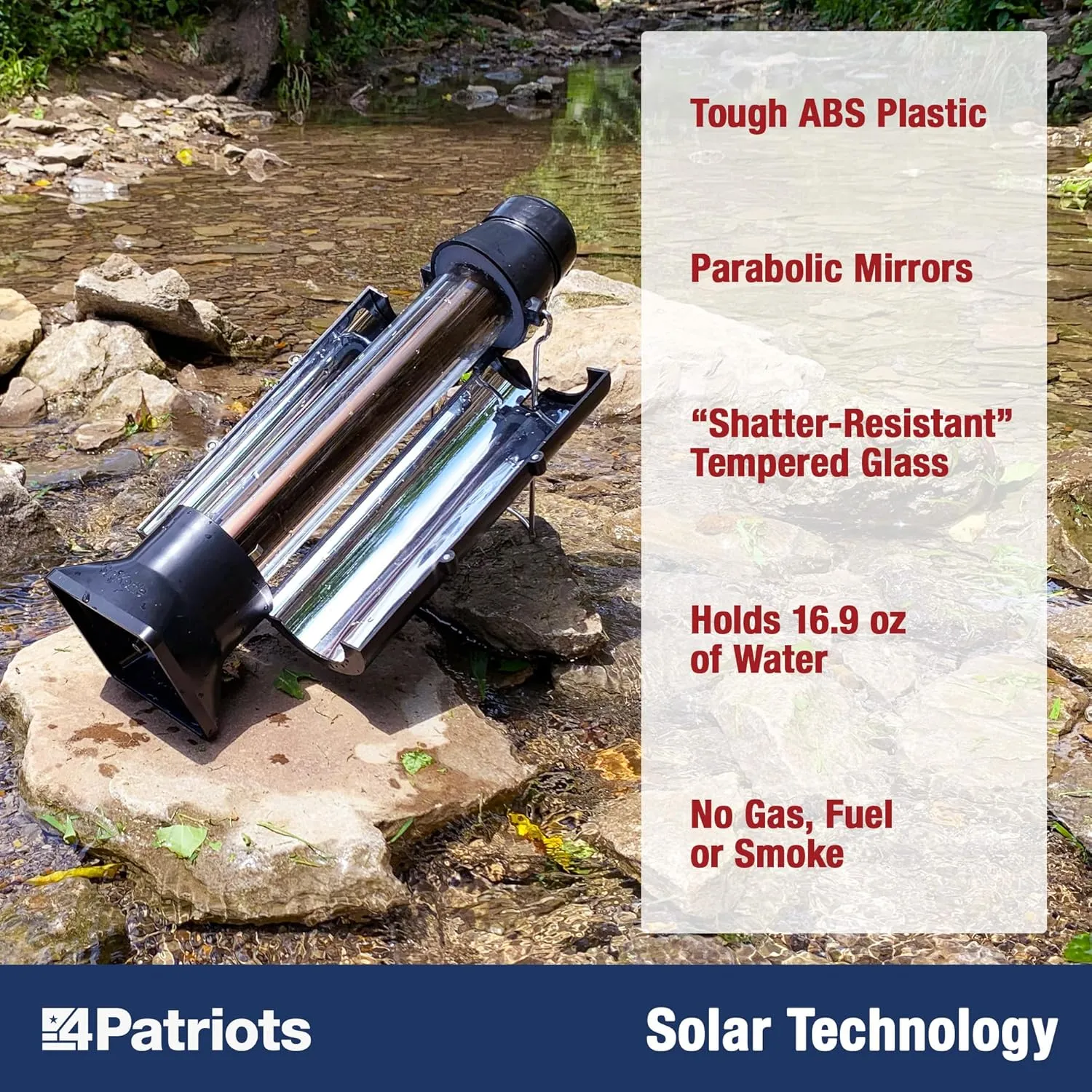 4Patriots Sun Kettle Personal Water Heater: Portable Thermos Boils Water Using The Sun, Thermal Flask For Camping, Hunting, Backpacking & Survival, Solar Powered, Lightweight & Gas & Electricity Free 3 4Patriots Sun Kettle Personal Water Heater: Portable Thermos Boils Water Using The Sun, Thermal Flask For Camping, Hunting, Backpacking & Survival, Solar Powered, Lightweight & Gas & Electricity Free - Image 3