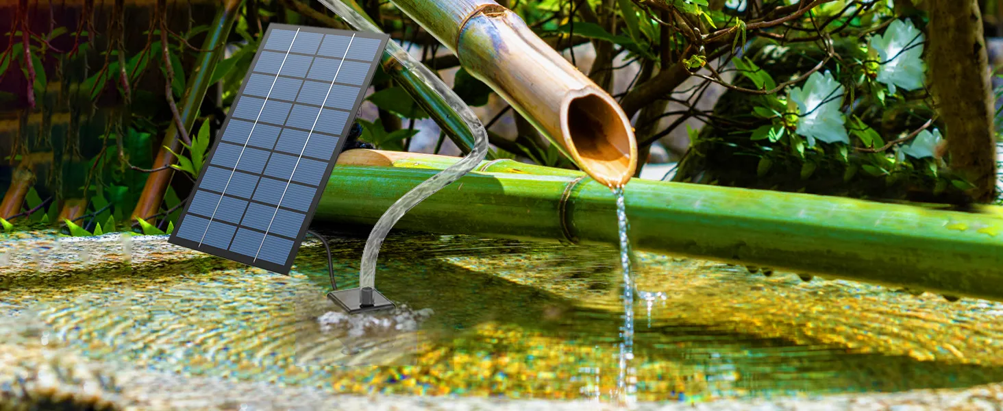 AISITIN 2.5W Solar Fountain Pump, DIY Outdoor Solar Water Fountain Pump with 6 Nozzles and 4ft Water Pipe, Solar Powered Pump for Bird Bath, Ponds, Garden and Fish Tank Garden, Pond 10 solar fountain