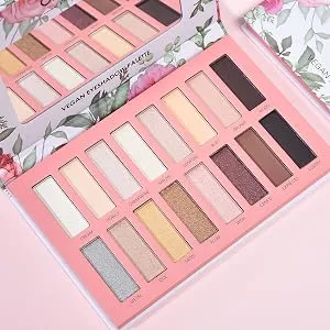 Vegan Eyeshadow Palette, Nude Eyeshadow Palette, 16 Shades Organic Eyeshadow palette high pigmented eyeshadow palette Colorful Eyeshadow Palette Long Lasting Nude Eyeshadow Shimmer Palette 16 paletas de maquillaje shimmer plant extract bare minerals sombras no animal onlybetter makeup cheap