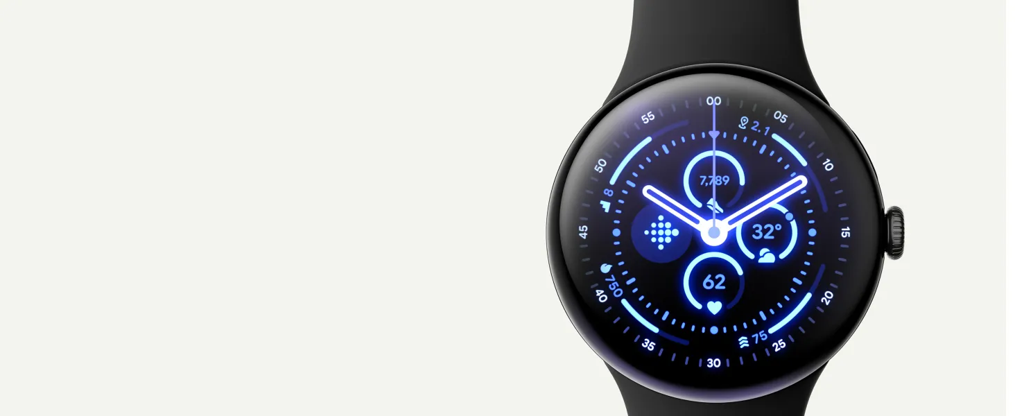Google Pixel Watch 3 (45mm) - Android Smartwatch with Heart Rate Tracking, Advanced Running from Fitbit, Fitness Insights, 24-Hour Battery - Matte Black Aluminum Case - Obsidian Band - Wi-Fi 15 Bigger display brighter screen
