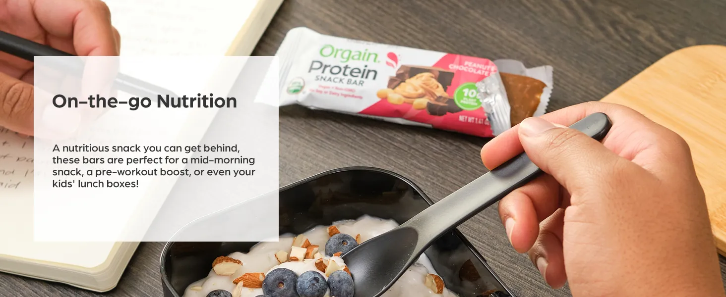 Orgain Organic Vegan Protein Bars, Peanut Butter Chocolate Chunk - 10g Plant Based Protein, Low Calorie Healthy Snacks, No Lactose or Soy Ingredients, Gluten Free, Non-GMO - 1.41 Oz (Pack of 12) 12 on-the-go snack