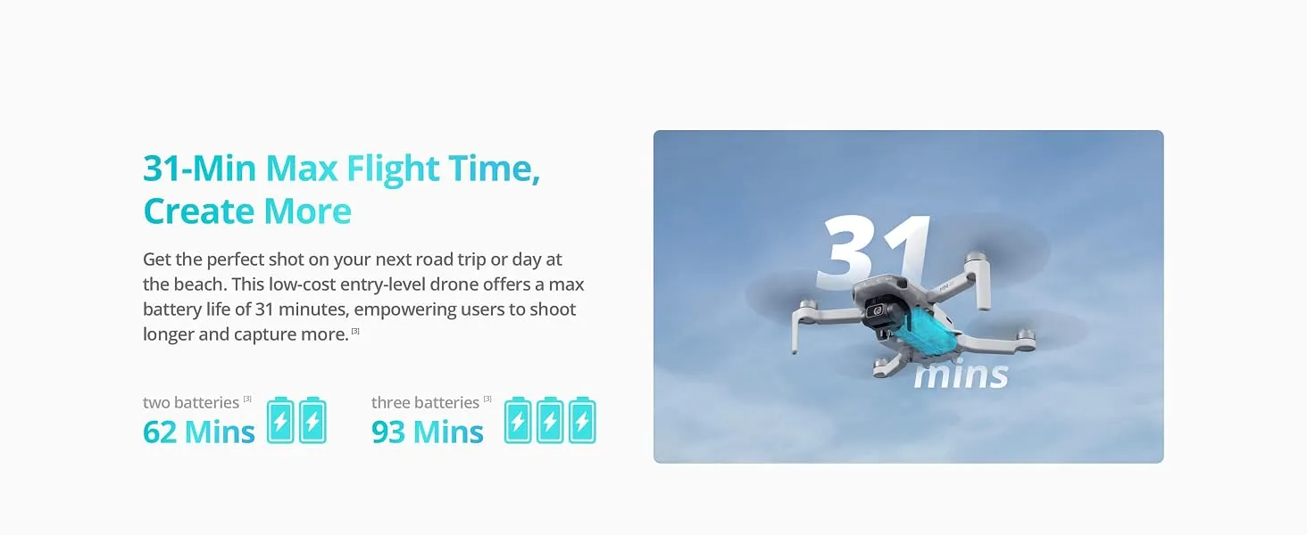 DJI Mini 4K, Drone with 4K UHD Camera for Adults, Under 249 g, 3-Axis Gimbal Stabilization, 10km Video Transmission, Auto Return, Wind Resistance, 1 Battery for 31-Min Max Flight Time 13 6