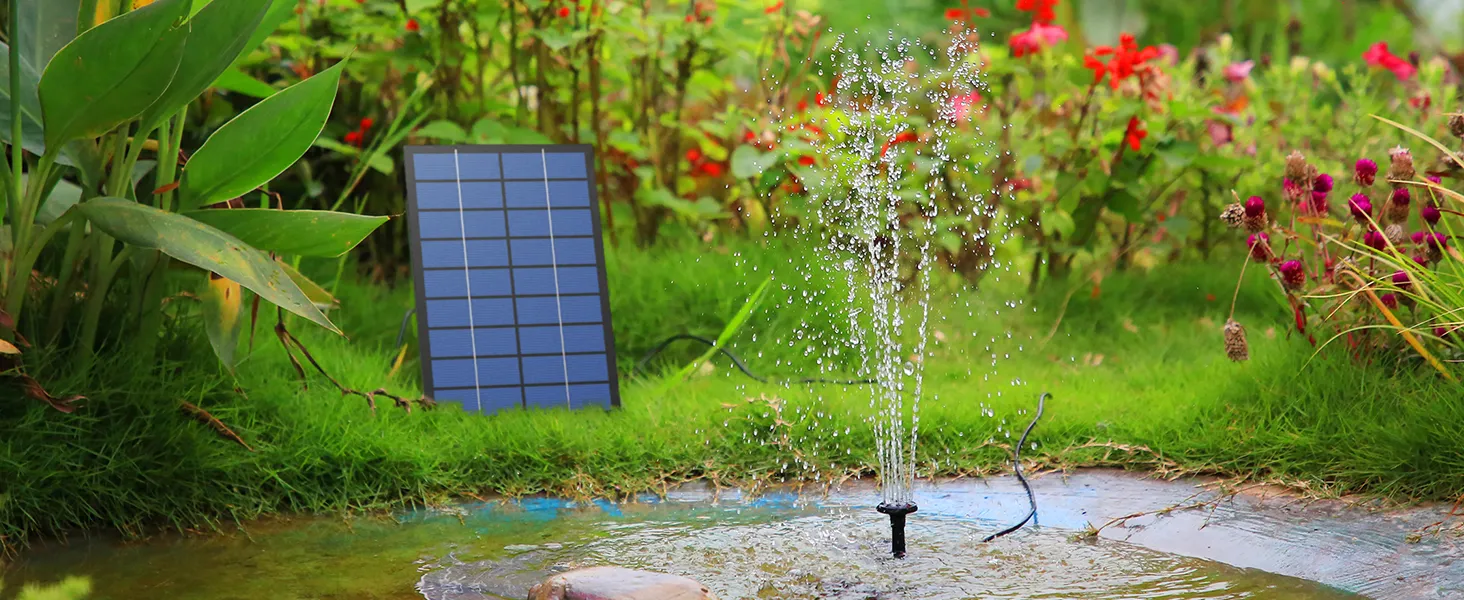 AISITIN 2.5W Solar Fountain Pump, DIY Outdoor Solar Water Fountain Pump with 6 Nozzles and 4ft Water Pipe, Solar Powered Pump for Bird Bath, Ponds, Garden and Fish Tank Garden, Pond 12 solar fountain