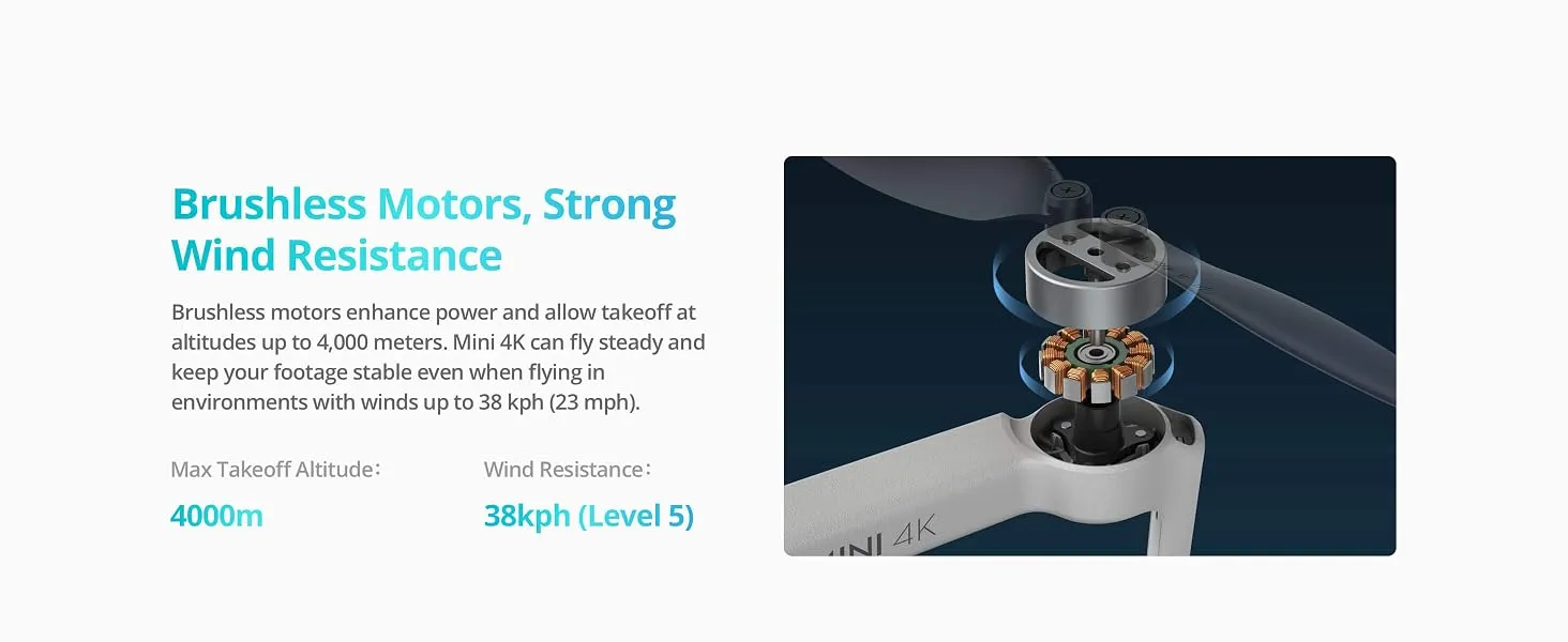 DJI Mini 4K, Drone with 4K UHD Camera for Adults, Under 249 g, 3-Axis Gimbal Stabilization, 10km Video Transmission, Auto Return, Wind Resistance, 1 Battery for 31-Min Max Flight Time 14 7